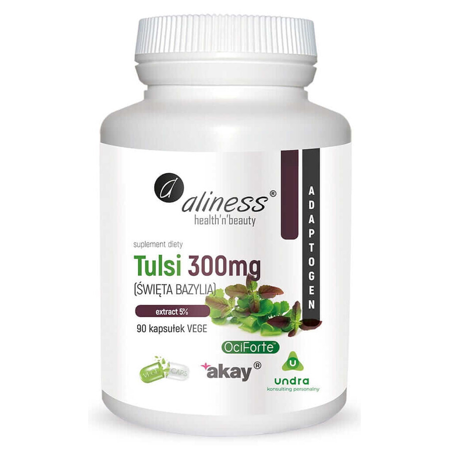 Extrait de Tulsi (basilic sacré) 5% 300 mg (90 gélules) Aliness