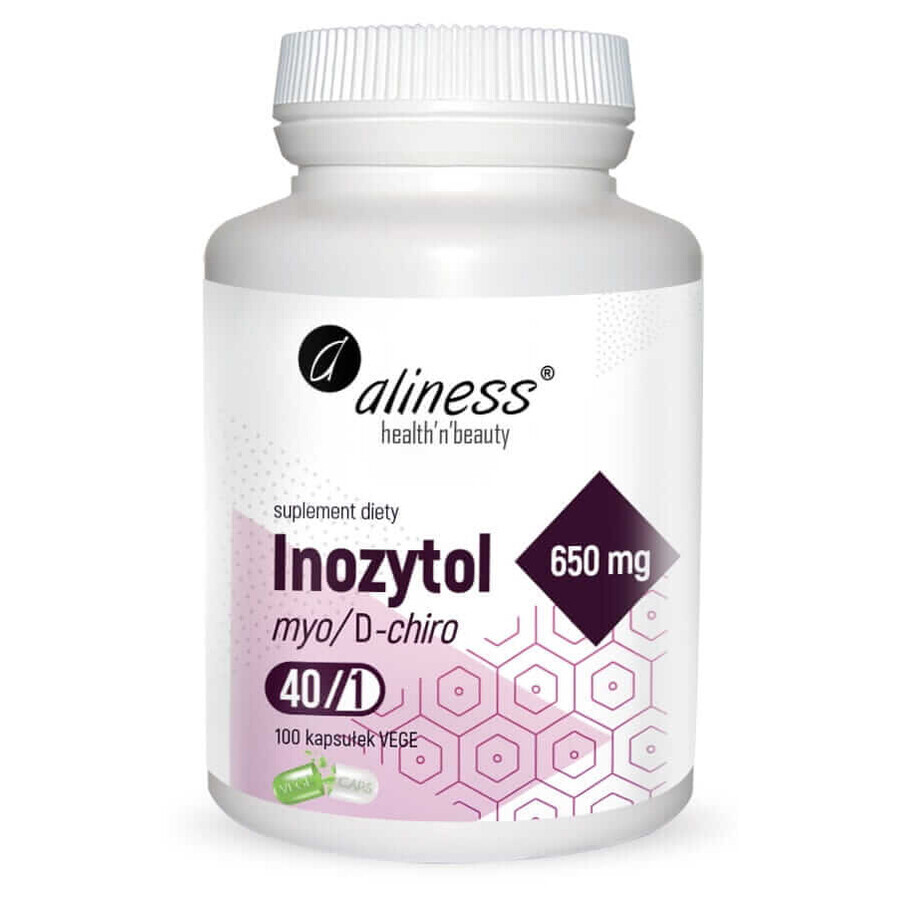 Inositol myo/D-chiro, 40/1, 650 mg (100 caps) Aliness