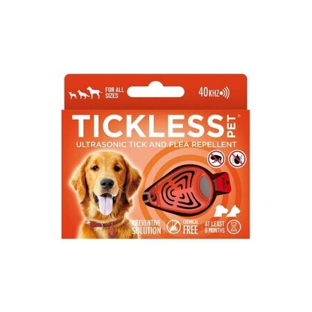 TICKLESS PET ORANGE Dispozitiv ultrasonic de protecție împotriva căpușelor pentru animale de companie