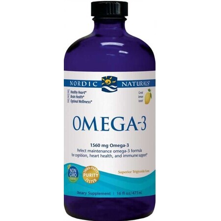 Nordic Naturals Omega-3 1560 mg EPA/DHA de poissons d'eau profonde citron 473 ml