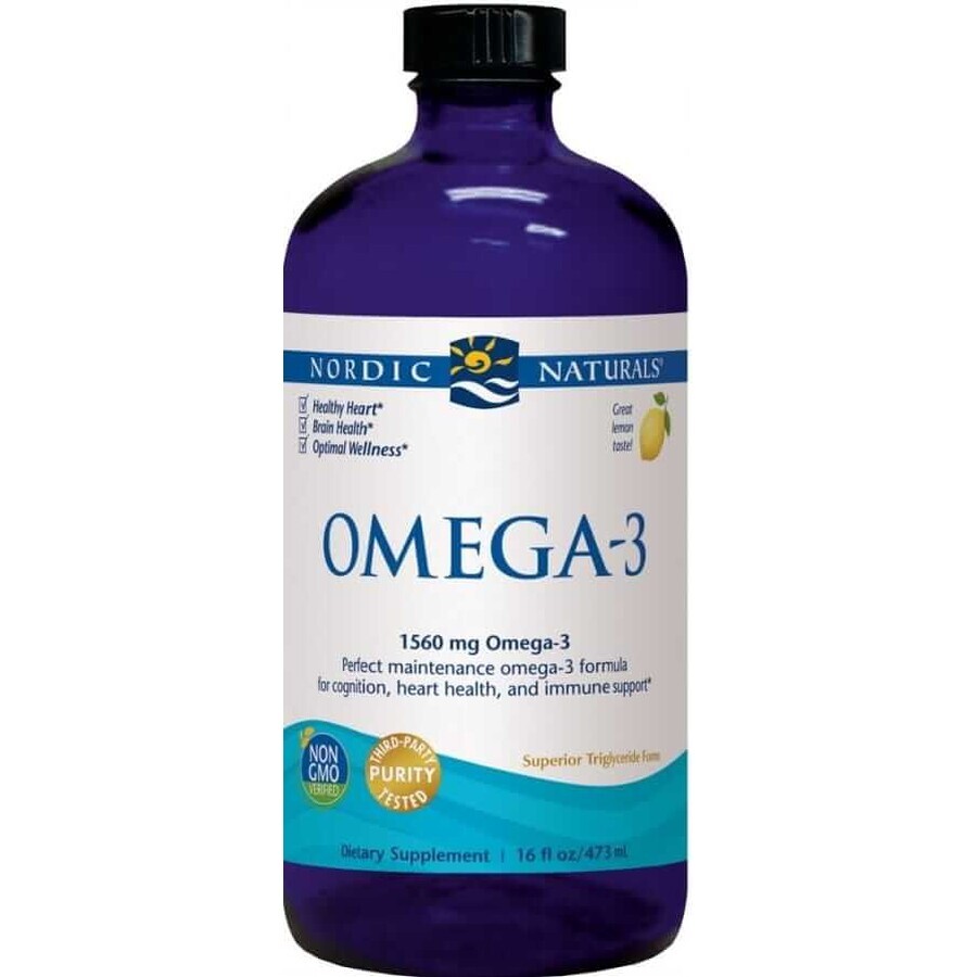 Nordic Naturals Omega-3 1560 mg EPA/DHA de poissons d'eau profonde citron 473 ml