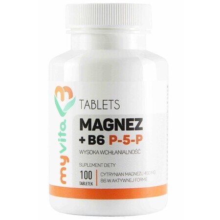 Magnesiumcitraat + B6 P-5-P 100 tabletten Myvita