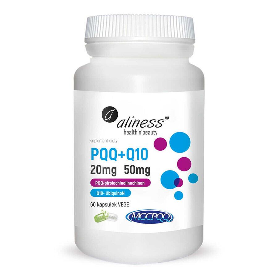 PQQ MGCPQQ® 20 mg + Coenzyme Q10 50 mg (60 gélules) Aliness