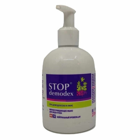 Jabón Facial y Corporal Stop Demodex Demodecosis Lombrices 270ml, Biosphere