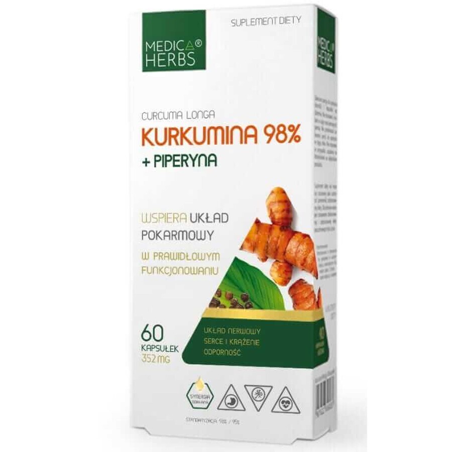 Curcumine 98% + Pipérine 60 gélules Medica Herbs