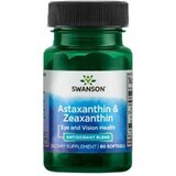 Swanson Astaxanthine et Zéaxanthine 60 capsules softgels