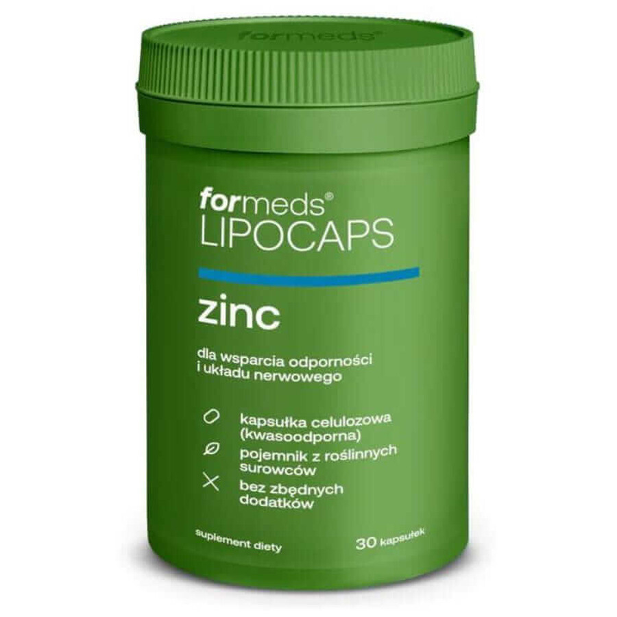 Lipocaps Zinc Zinc liposomal 15 mg (30 gélules) Formats