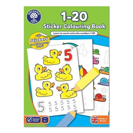 Coloring book with English activities and stickers, 4 years+, Orchard Toys