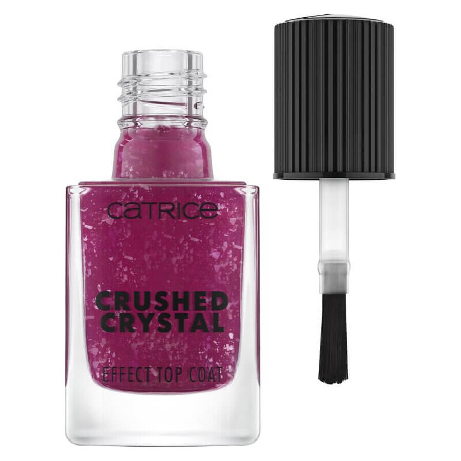 Top coat Crushed Crystal Effect, 010, Amethyst Aura, 10.5 ml, Catrice