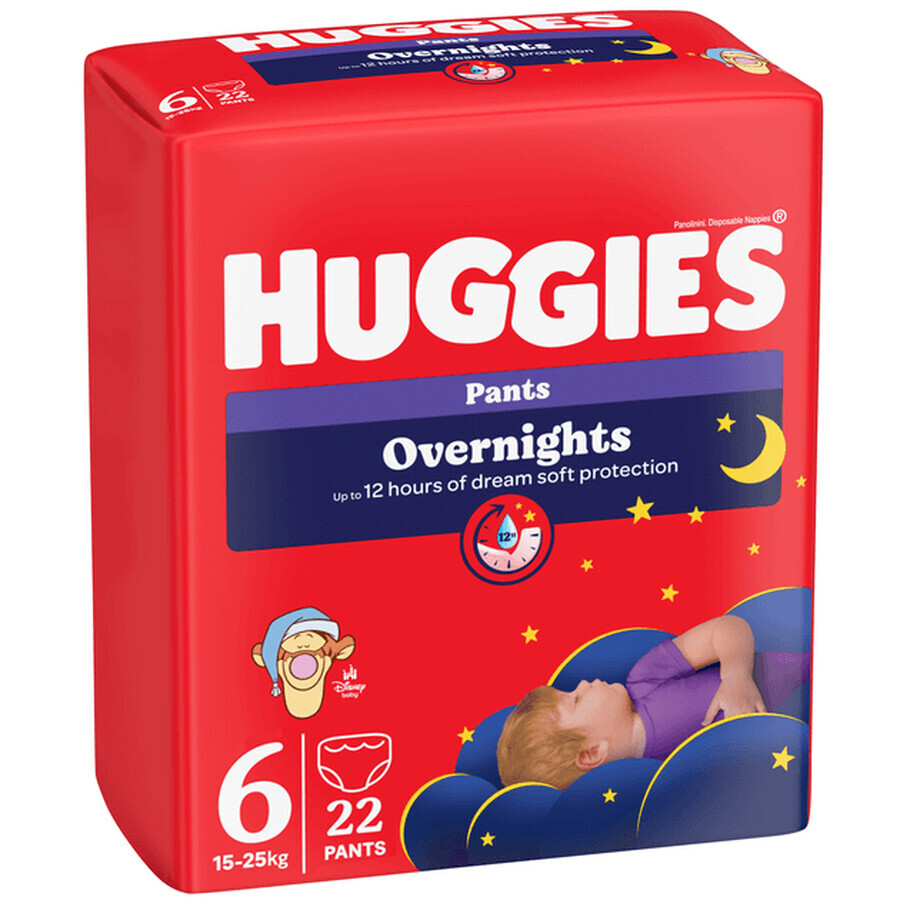 Elite Soft Overnights Nachtbroekjes Elite Soft Overnights Nr.6, 15-25 kg, 22 stuks, Huggies