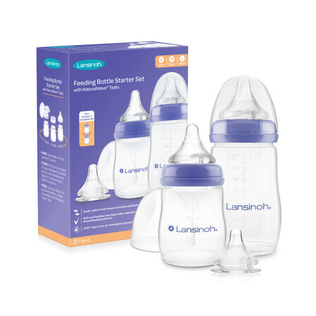 NaturalWave 160 ml + 240 ml Flasche mit Sauger, Lansinoh