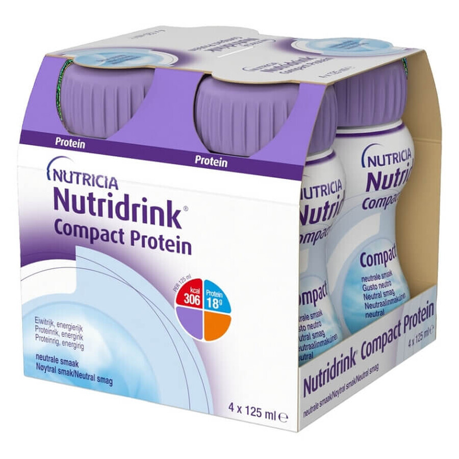 Nutridrink compact protein with neutral flavor, 4 x 125 g, Nutricia