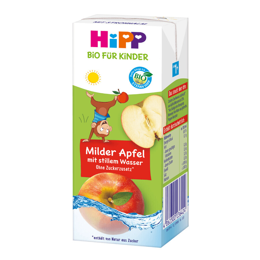 Jus de pomme bio avec eau minérale argentée, 200 ml, Hipp