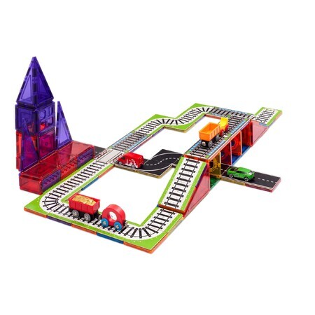 Jeu de construction magnétique Train Track Pack, +3 ans, 36 pièces, Learn & Grow