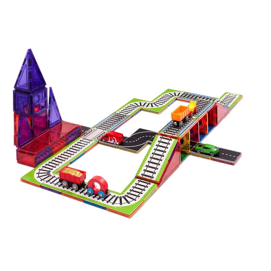 Jeu de construction magnétique Train Track Pack, +3 ans, 36 pièces, Learn & Grow