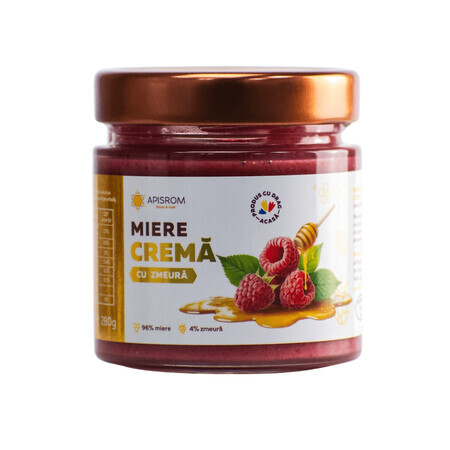 Miere crema cu zmeura, 280 g, Apisrom