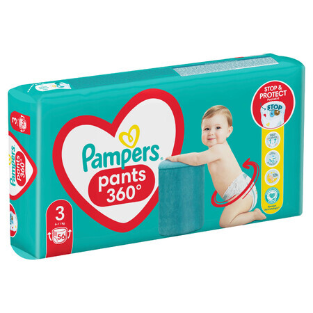 Windel Maxi Pack Höschen Stop & Protect, 6-11 kg, Nr. 3, 56 Stück, Pampers