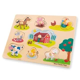 Wooden jigsaw puzzle for kids Farm, 2 years+, 9 pieces, New Classic Toys