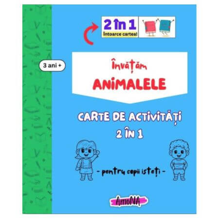 Activity book 2in1 Learning Animals, +3 years, Amona