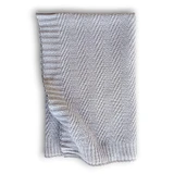 Couverture en coton tricoté Chevron, 75 x 95 cm, Gris, Tuxi