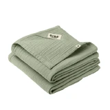Set 2 muslin, 70x70 cm, Sage, Bibs