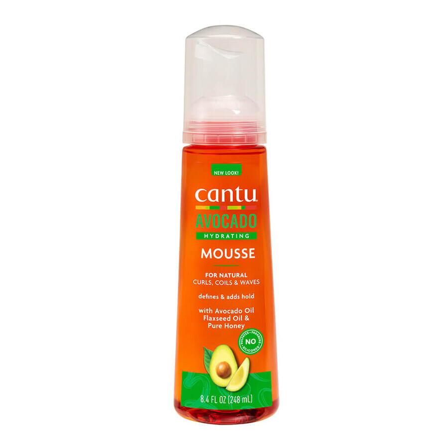 Mousse coiffante à l'huile d'avocat Coils & Waves, 248 ml, Cantu