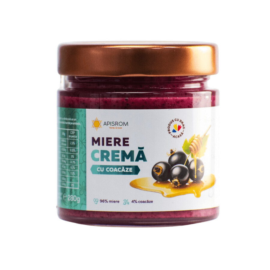 Crema de miel con grosellas, 280 g, Apisrom