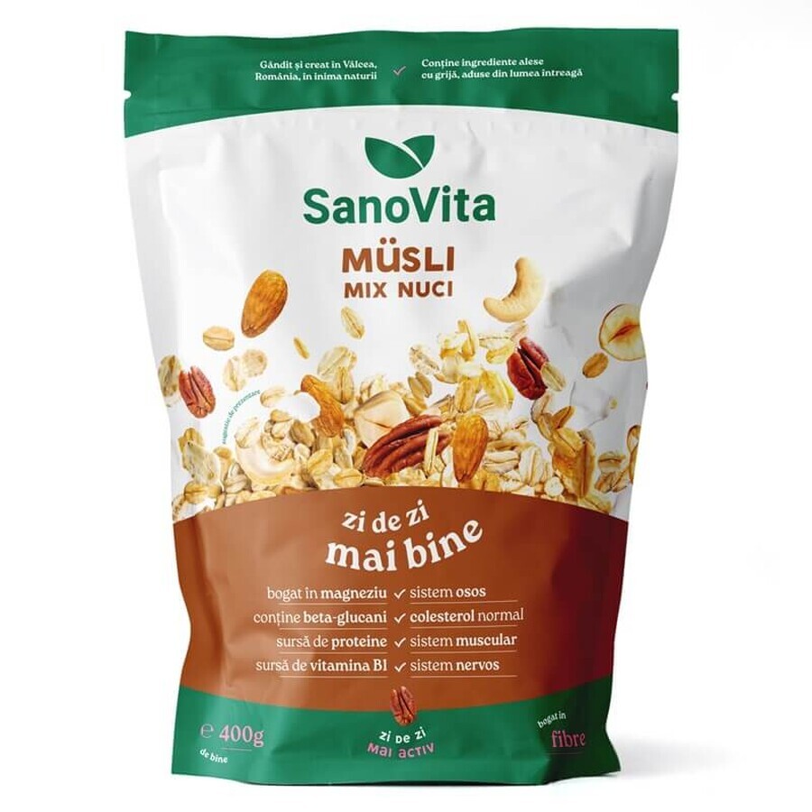 Musli with mixed nuts, 400 g, Sanovita