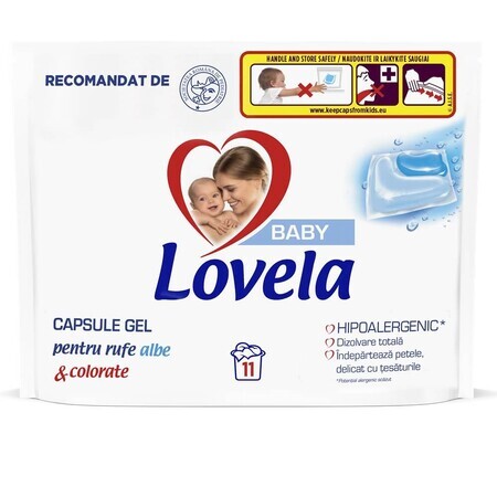 Capsules de détergent pour le linge blanc et de couleur, 11 pièces, Lovela Baby