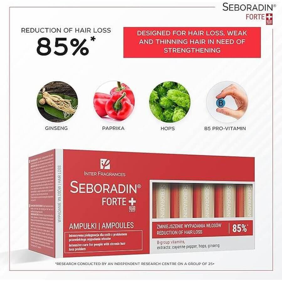 Treatment against hair loss Seboradin Forte, 42 (3 x 14) ampoules