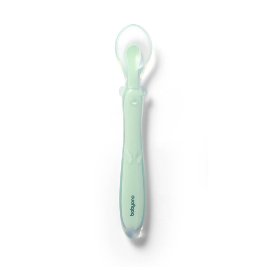 Cuchara de silicona flexible, Menta, Babyono