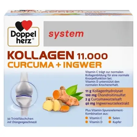 Kollagen 11000 Plus Turmeric + Ginger, 30 vials, Doppelherz