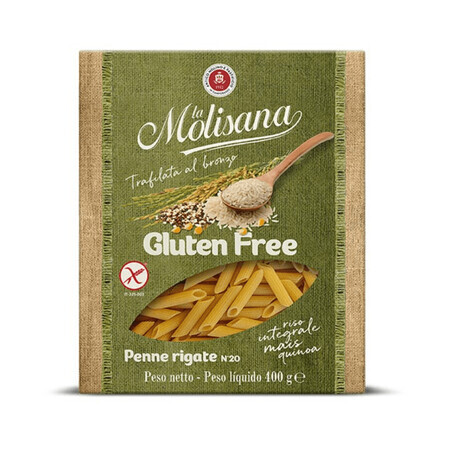 Pâtes sans gluten Penne Rigate, No20, 400 g, La Molisana