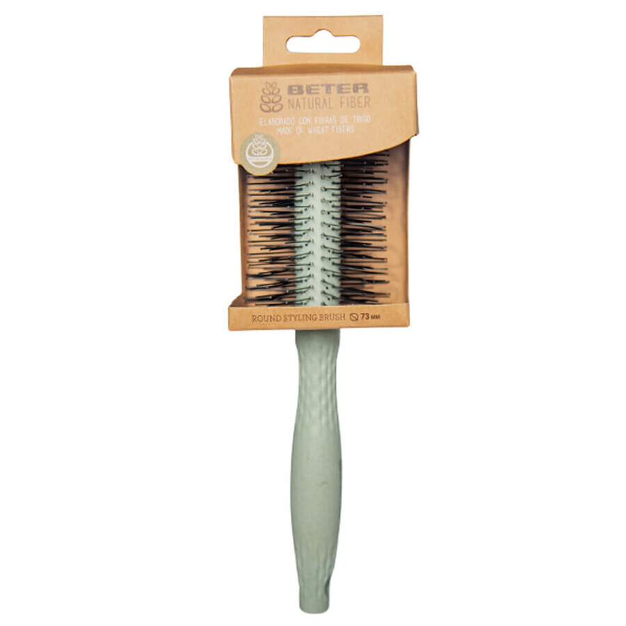 Brosse ronde en fibres naturelles, verte, Beter