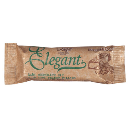 Dark chocolate bar, sugar-free, with peanut cream, 30 g, Elegant