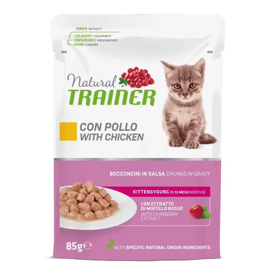 Aliment humide au poulet pour chatons de 1 à 12 mois, 85 g, Natural Trainer