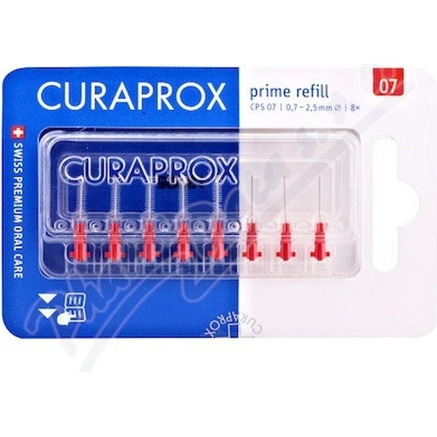 CURAPROX CPS 07 prime refill roșu 1×8 buc, perii interdentare fără suport