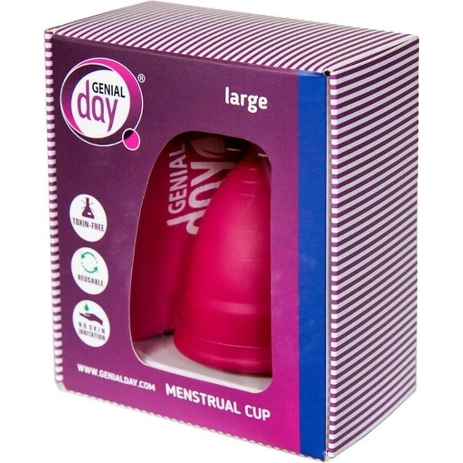 Coupe menstruelle Genial Day, taille L 1×1 pc, coupe menstruelle