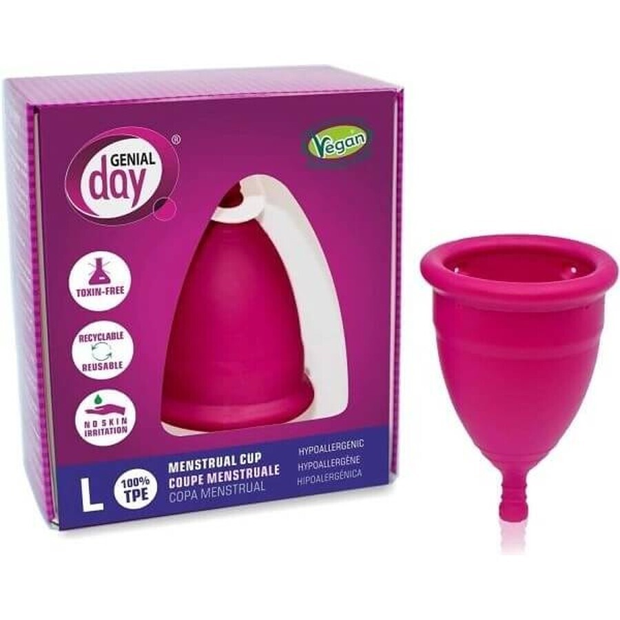 Coupe menstruelle Genial Day, taille L 1×1 pc, coupe menstruelle