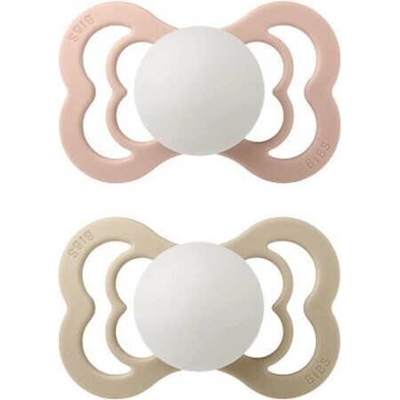 Chupetes BIBS Supreme Silicone 2pcs 1×1 pcs - talla 1, blush nighttime/vanilla nighttime