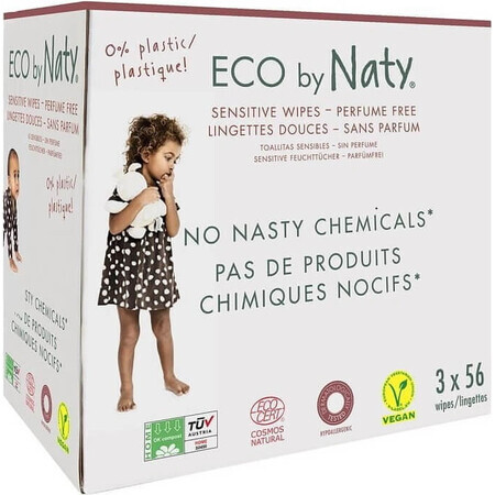 Eco by Naty Fragrance-free wet wipes for sensitive skin 1×168 pcs, wet wipes