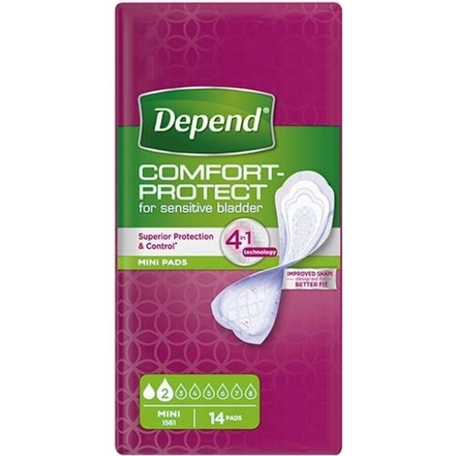 DEPEND MINI 1×14 pcs, protections pour l'incontinence