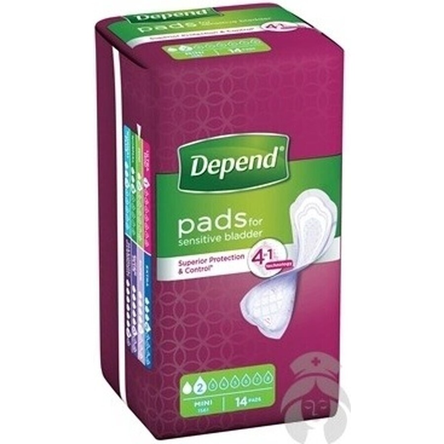 DEPEND MINI 1×14 pcs, protections pour l'incontinence