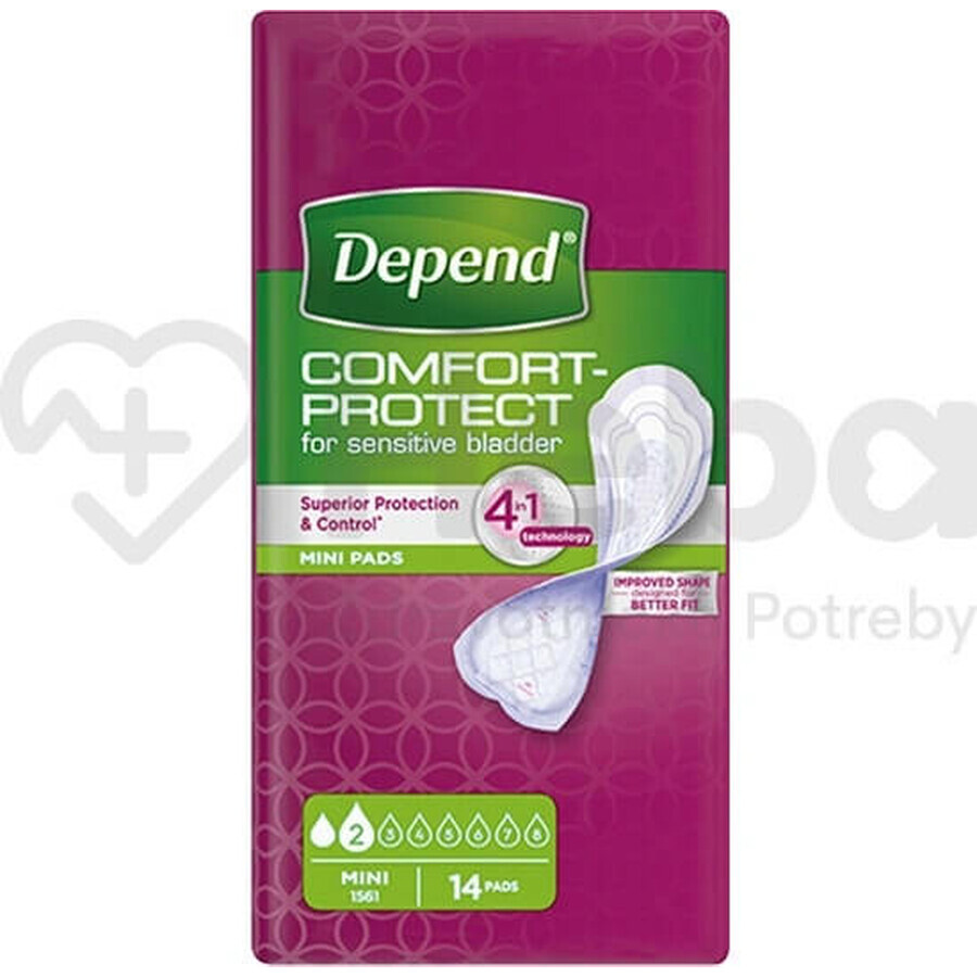 DEPEND MINI 1×14 pcs, protections pour l'incontinence