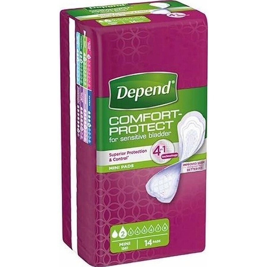 DEPEND MINI 1×14 pcs, protections pour l'incontinence