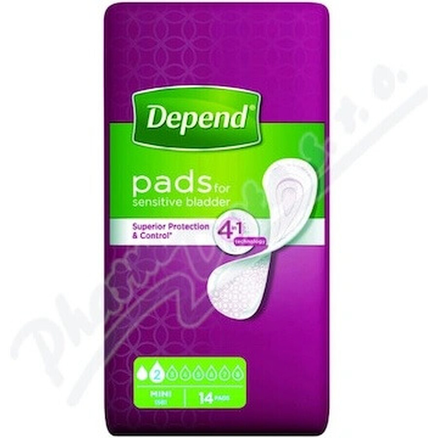 DEPEND MINI 1×14 pcs, protections pour l'incontinence