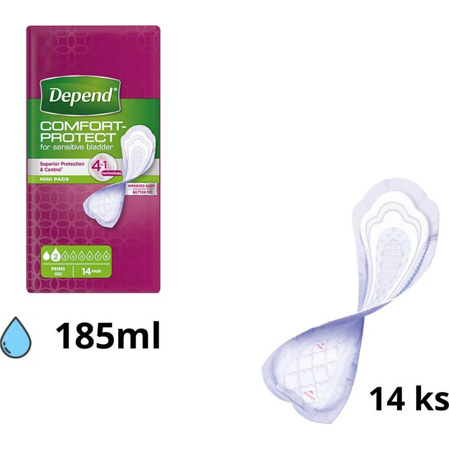 DEPEND MINI 1×14 pcs, protections pour l'incontinence