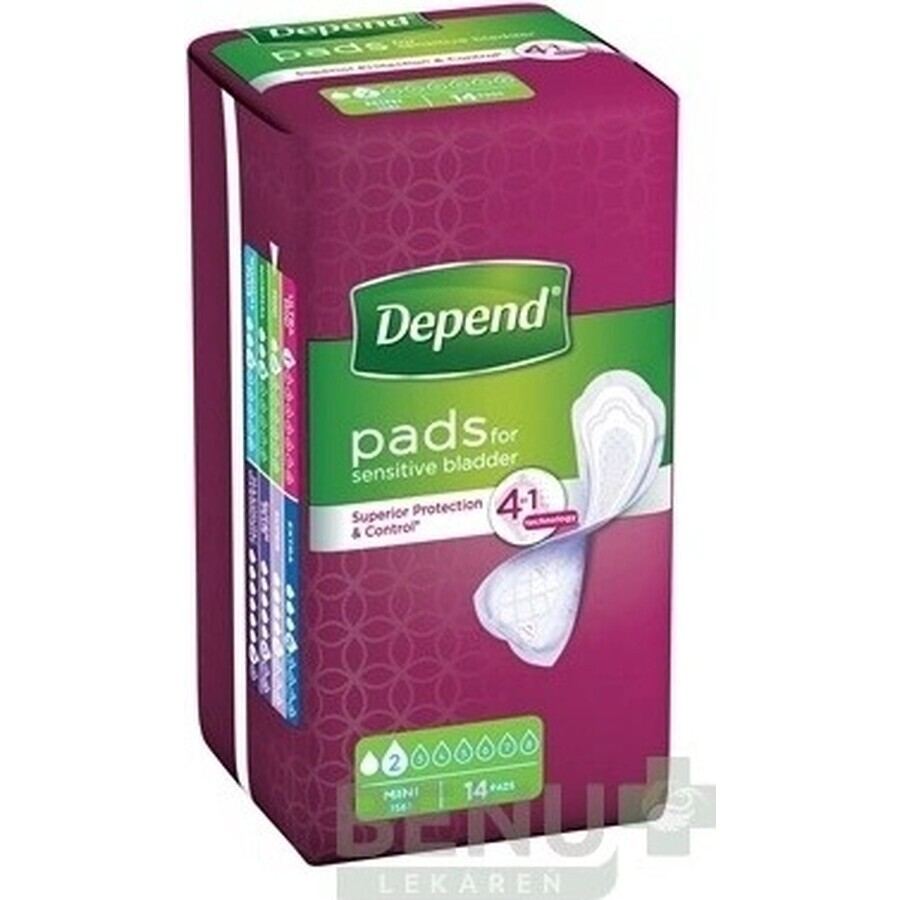 DEPEND MINI 1×14 pcs, protections pour l'incontinence