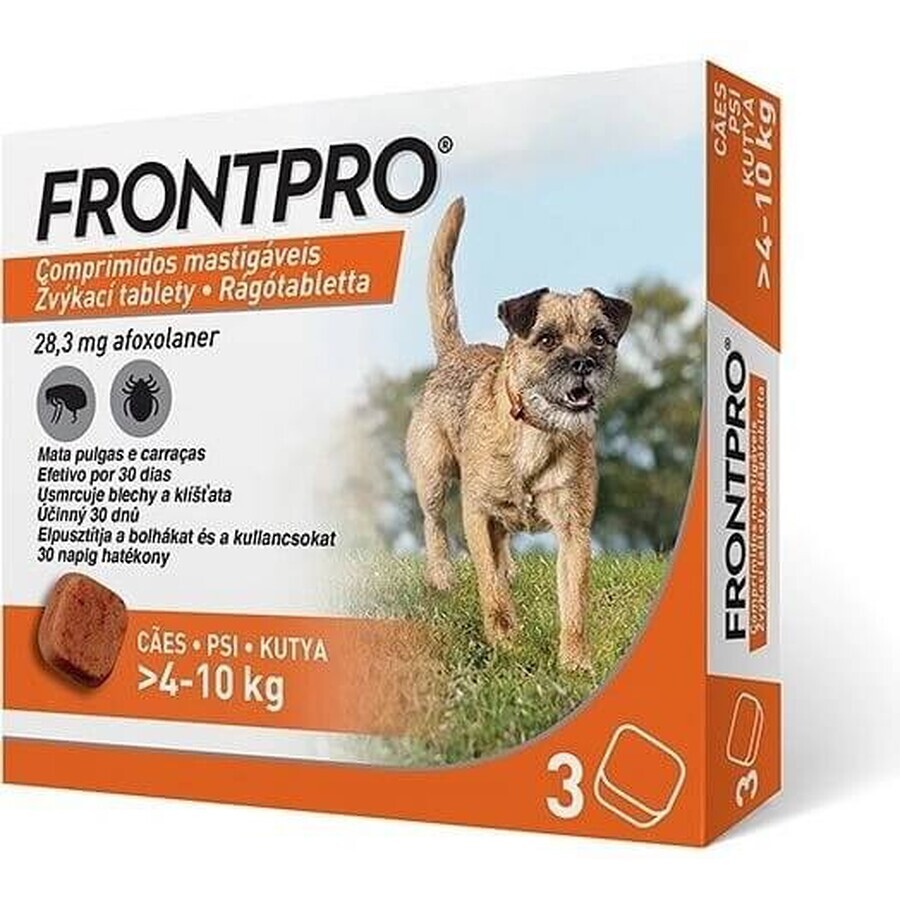 FRONTPRO® comprimés antiparasitaires à croquer pour chiens (4-10 kg) 1×3 tbl, comprimés antiparasitaires