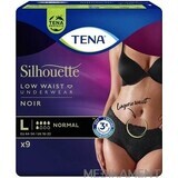 TENA SILHOUETTE NORMAL NORMAL BLACK L 9KS 1×9 pcs, sous-vêtements pour incontinence